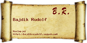 Bajdik Rudolf névjegykártya